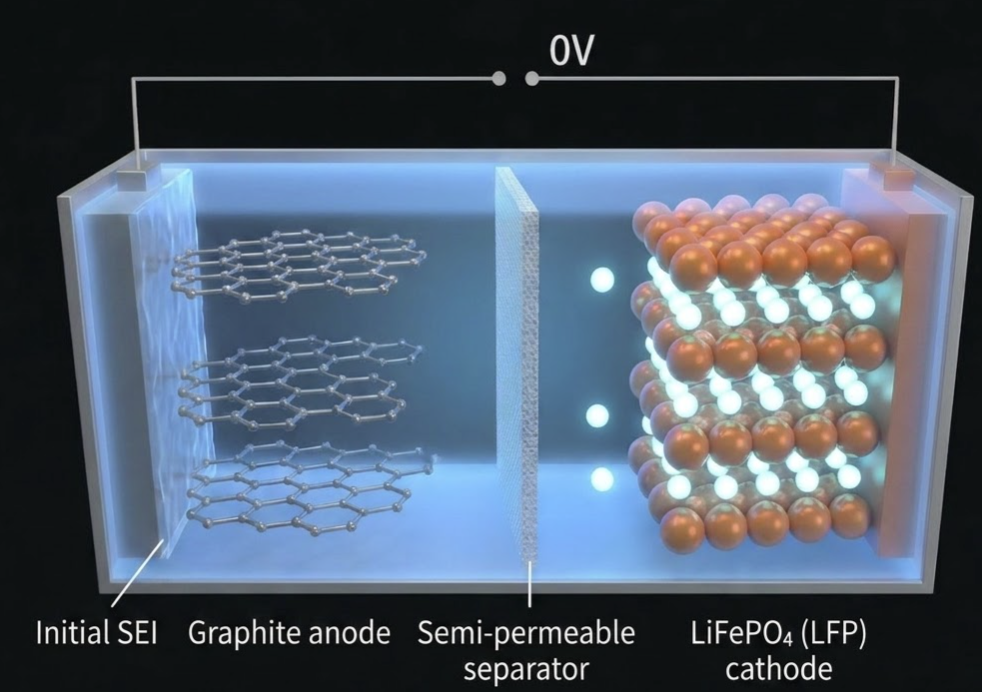 Formation and growth of the SEI layer on the graphite anode over the cell's life