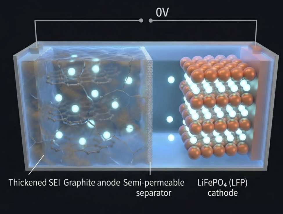 SEI layer growth resulting in gradual capacity loss