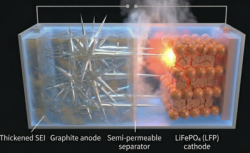 Lithium plating and dendrite formation on the anode surface